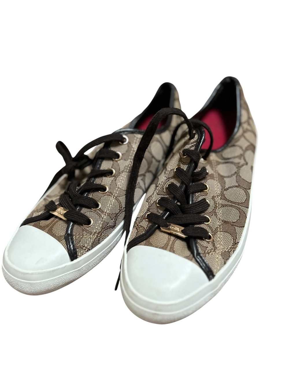 Coach Empire Signature Canvas Low-Top Sneakers — Khaki Brown with White Sole - Picture 8 of 8
